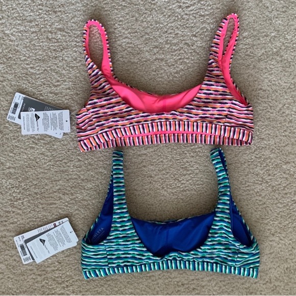 Athleta Marbella Scoop Neck Bikini Tops pink & blue CLEARANCE! - Picture 3 of 8